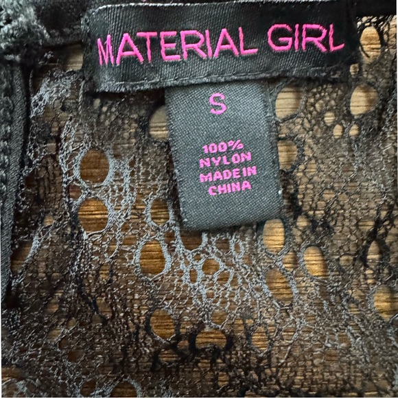 Material Girl Lace Overlay Black Sleeveless Party Mini Dress Size Small - Picture 6 of 9